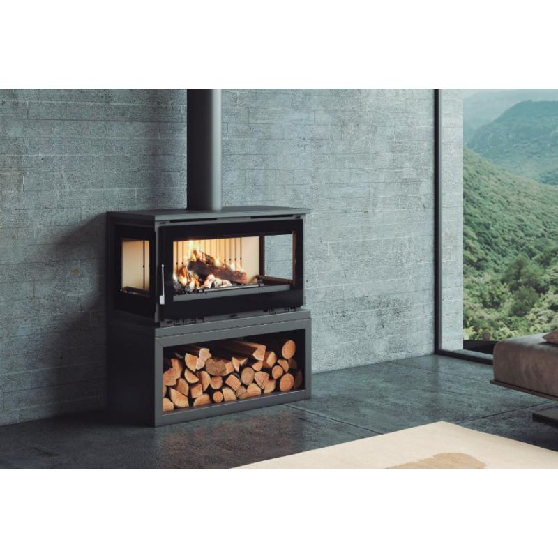 Anschlussbarer dreiseitiger Kaminofen – FIREMATIC Calgary – S 12,5 kW