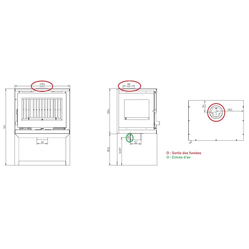 Anschlussbarer dreiseitiger Kaminofen – FIREMATIC Calgary – S 12,5 kW